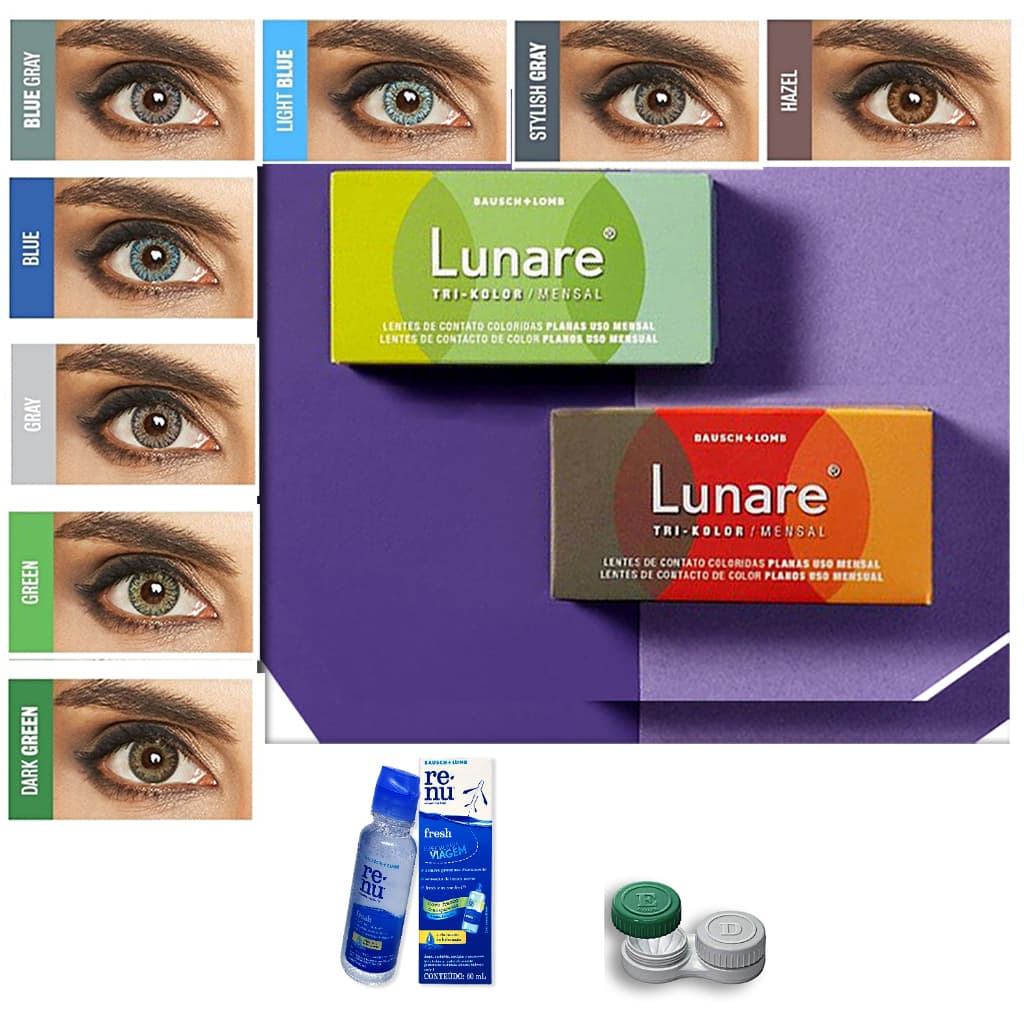 Lente De Contato Colorida Lunare Mensal Com Grau Bausch + Lomb
