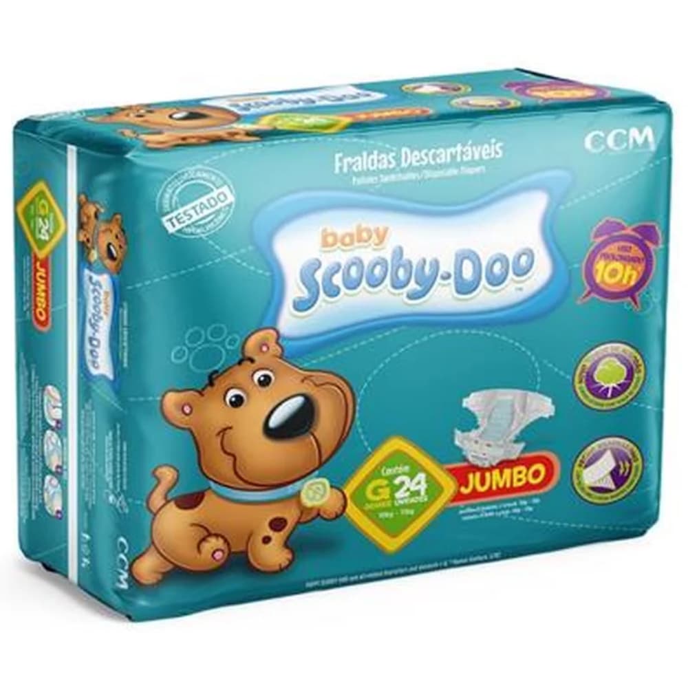 Fralda Scooby-Doo Baby Jumbo - Até 10h de Absorção - Todos os Tamanhos