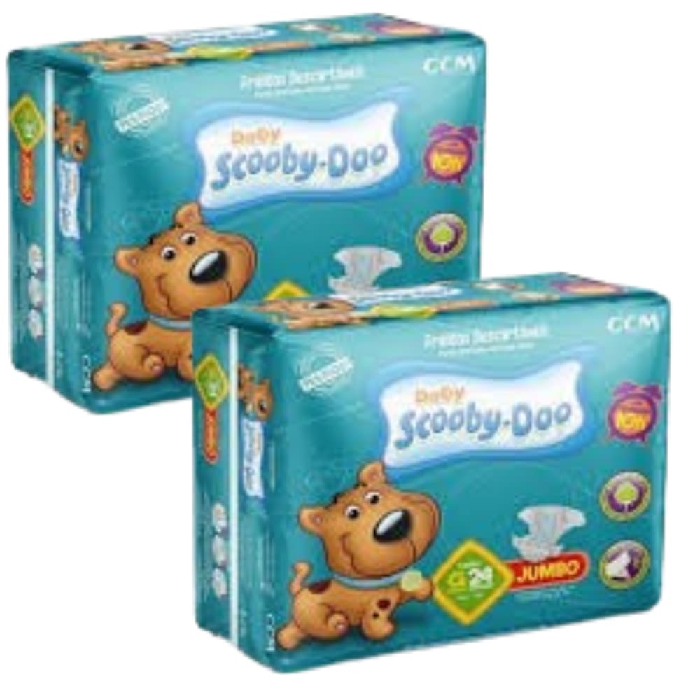 Kit 2 Pacotes Fralda Scooby-Doo Jumbo - Atacado - Escolha o Tamanho