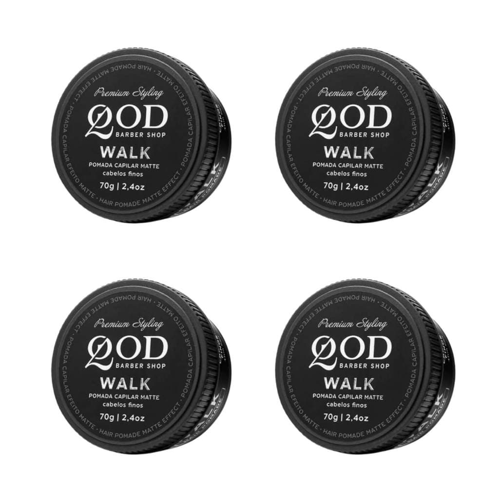 Pomada Modeladora Cabelo Qod Walk Matte Fixação Média - 4 Unidades