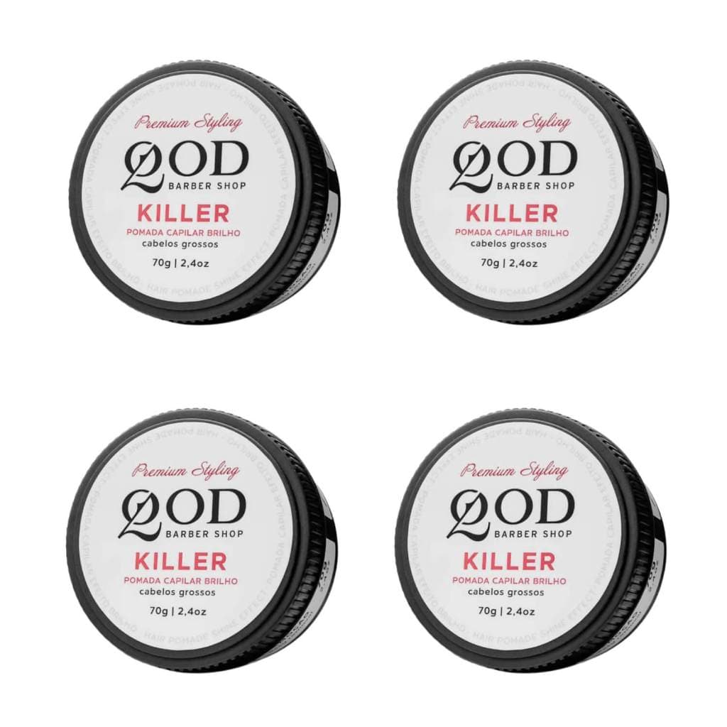 Pomada Modeladora Cabelo Qod Killer Brilho Fixação Alta - 4 Unidades