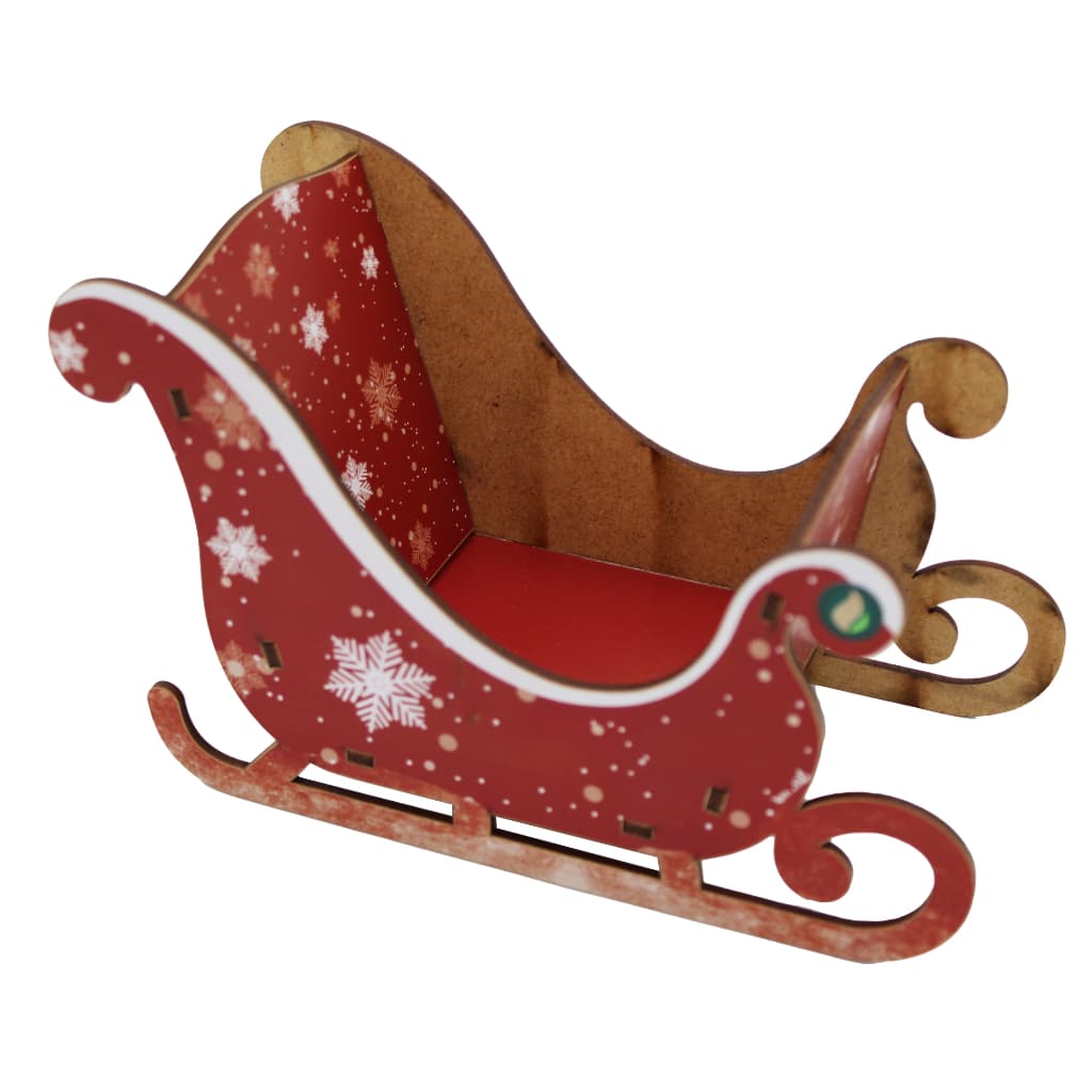 Decoração Miniatura de Trenó do Papai Noel MDF