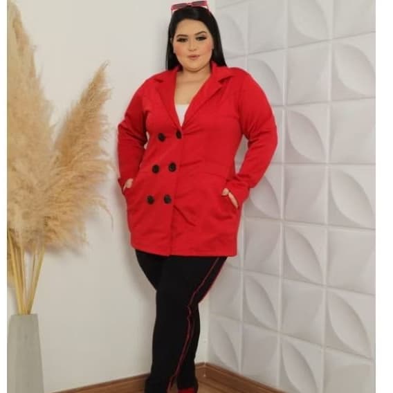 SOBRETUDO FEMININO MOLETOM PLUS SIZE G1,G2,G3,G4