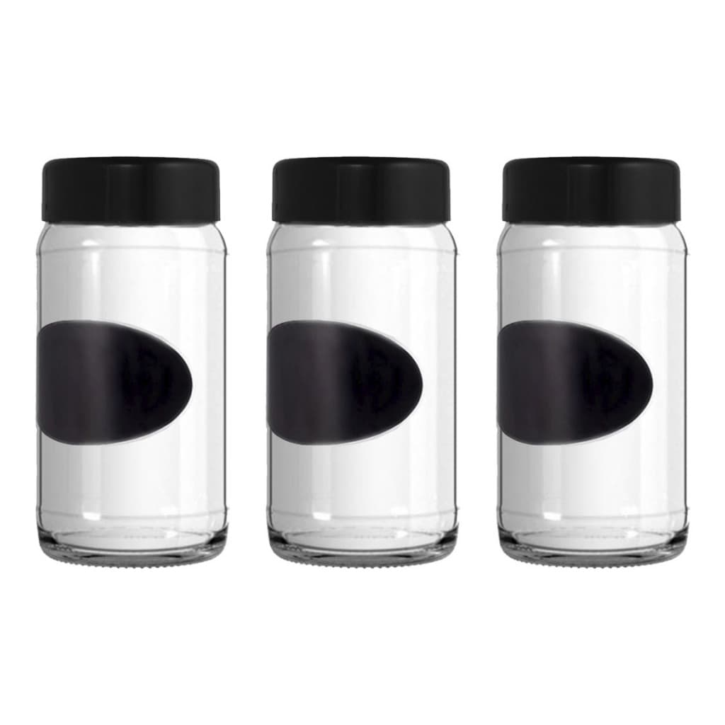 3 Potes de Vidro Porta Tempero Porta Mantimento tampa rosca 800ml para compota conserva açúcar café biscoito mantimentos