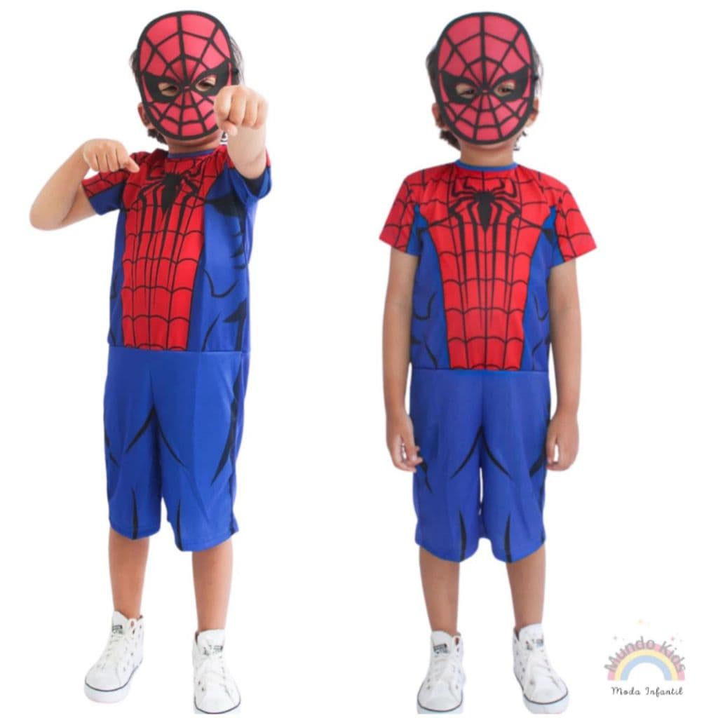 Fantasia do Homem Aranha Infantil Com Mascara - Envio Rápido