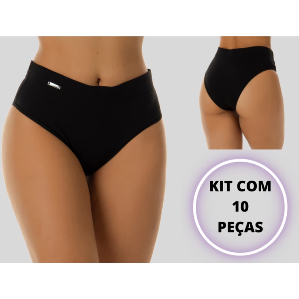 Kit 10 Calcinhas Calçola Cós Alto Compressão Abdominal Segura Barriga Redutora de Medidas