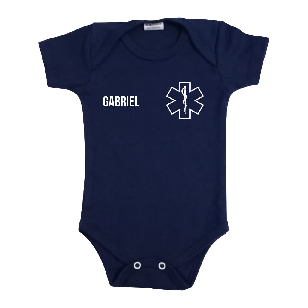 Body Bebê Tema Profissão Socorrista Personalizado com Nome