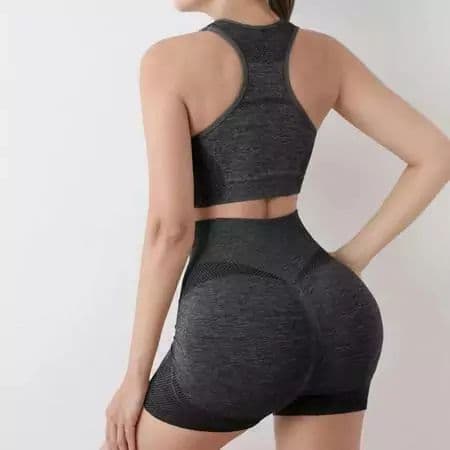 Conjunto Feminino  Academia Top + Short Legging Fitness Roupa Levanta Bumbum