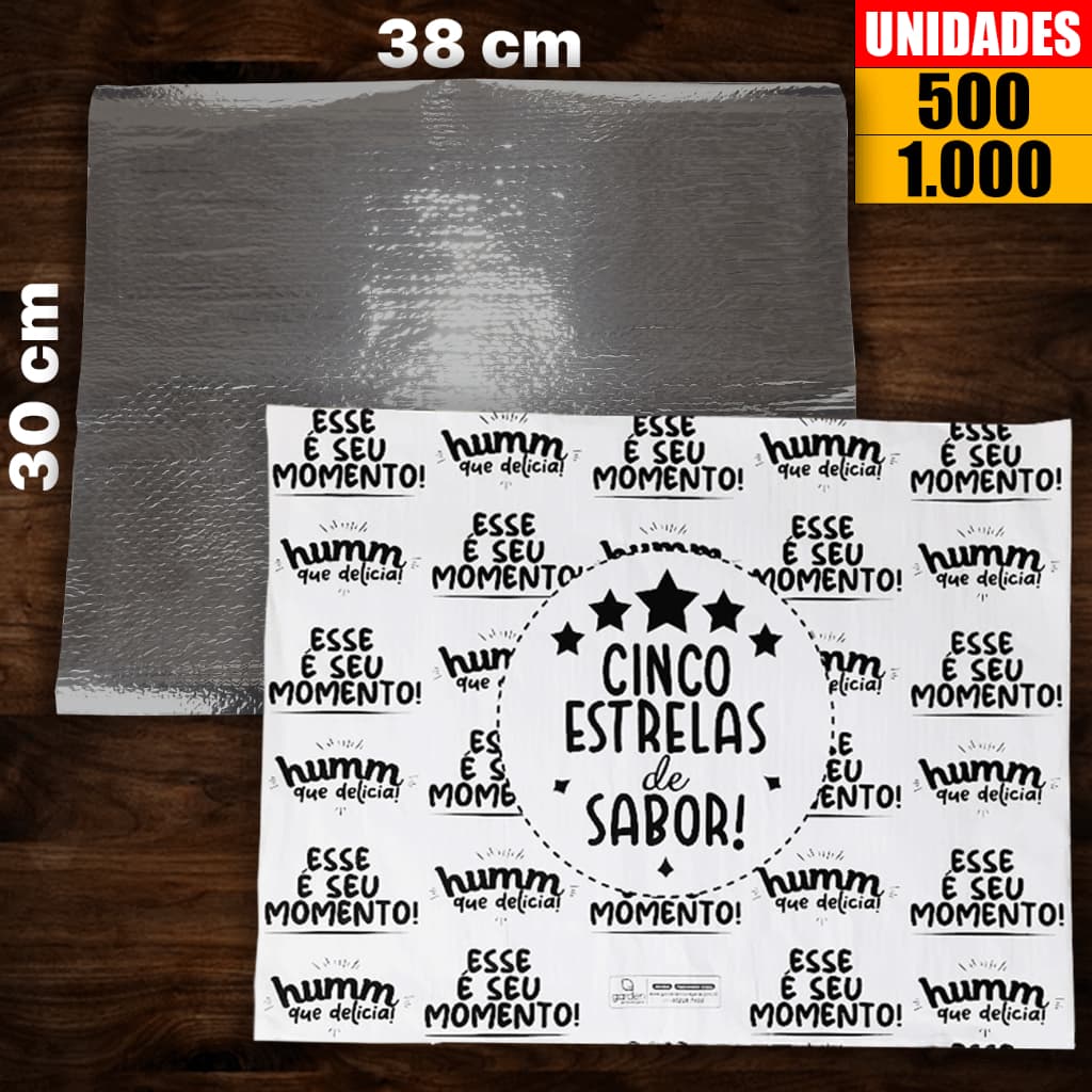 Papel Acoplado Térmico Laminado Papel Embrulho Metalizado 500 Unidades