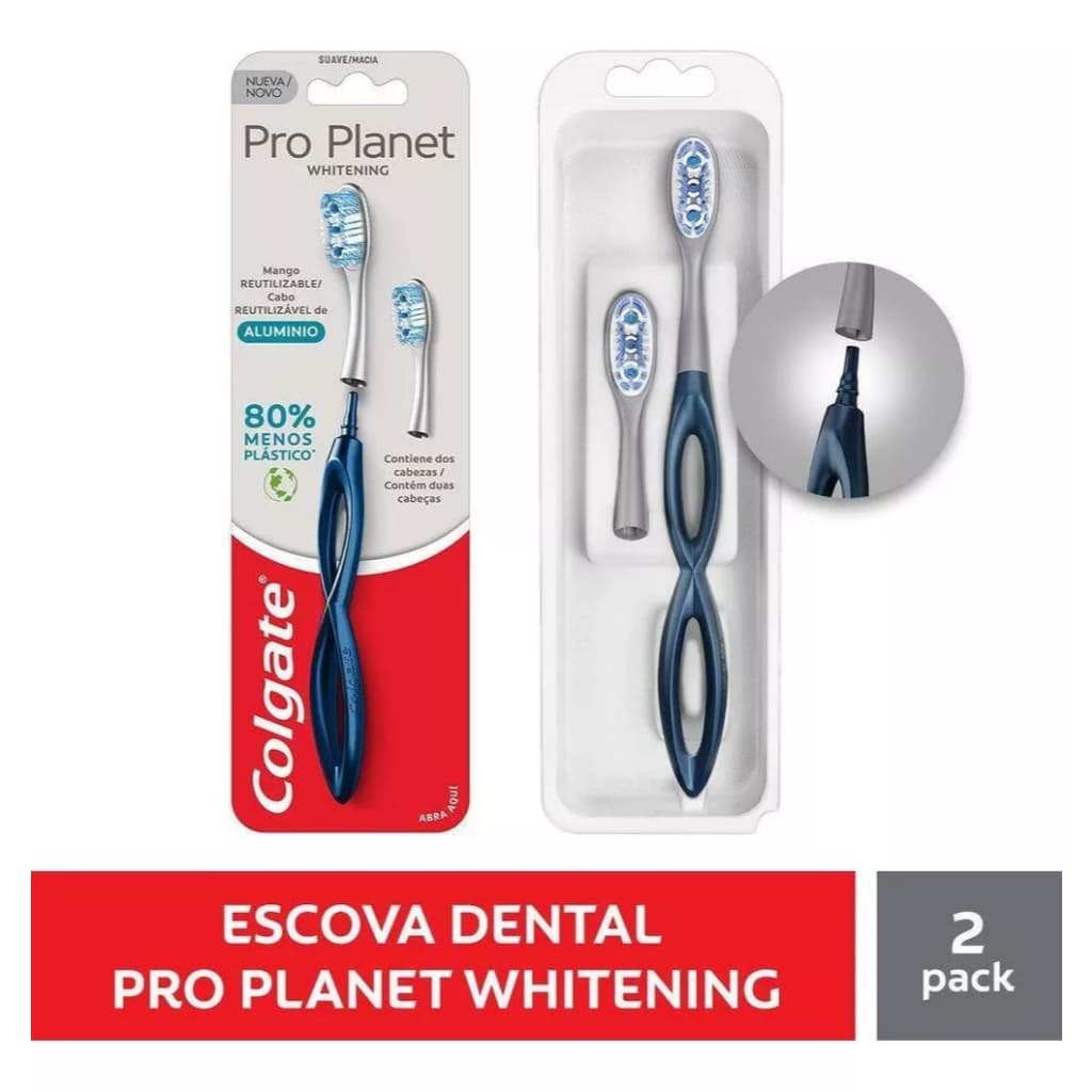 Colgate Escova Dental Pro Planet Refil 2 Unid