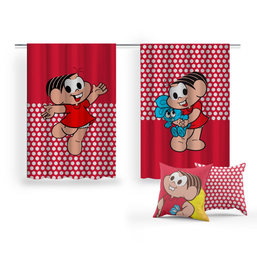 Cortina+Mimo 2 Capas Almofadas Conforto Estilo Decoração Mônica Sofá Sala Quarto Estampas Exclusivas Alta Qualidade Variedade Cores Almofadas Macias Elegantes Acessórios Modernos