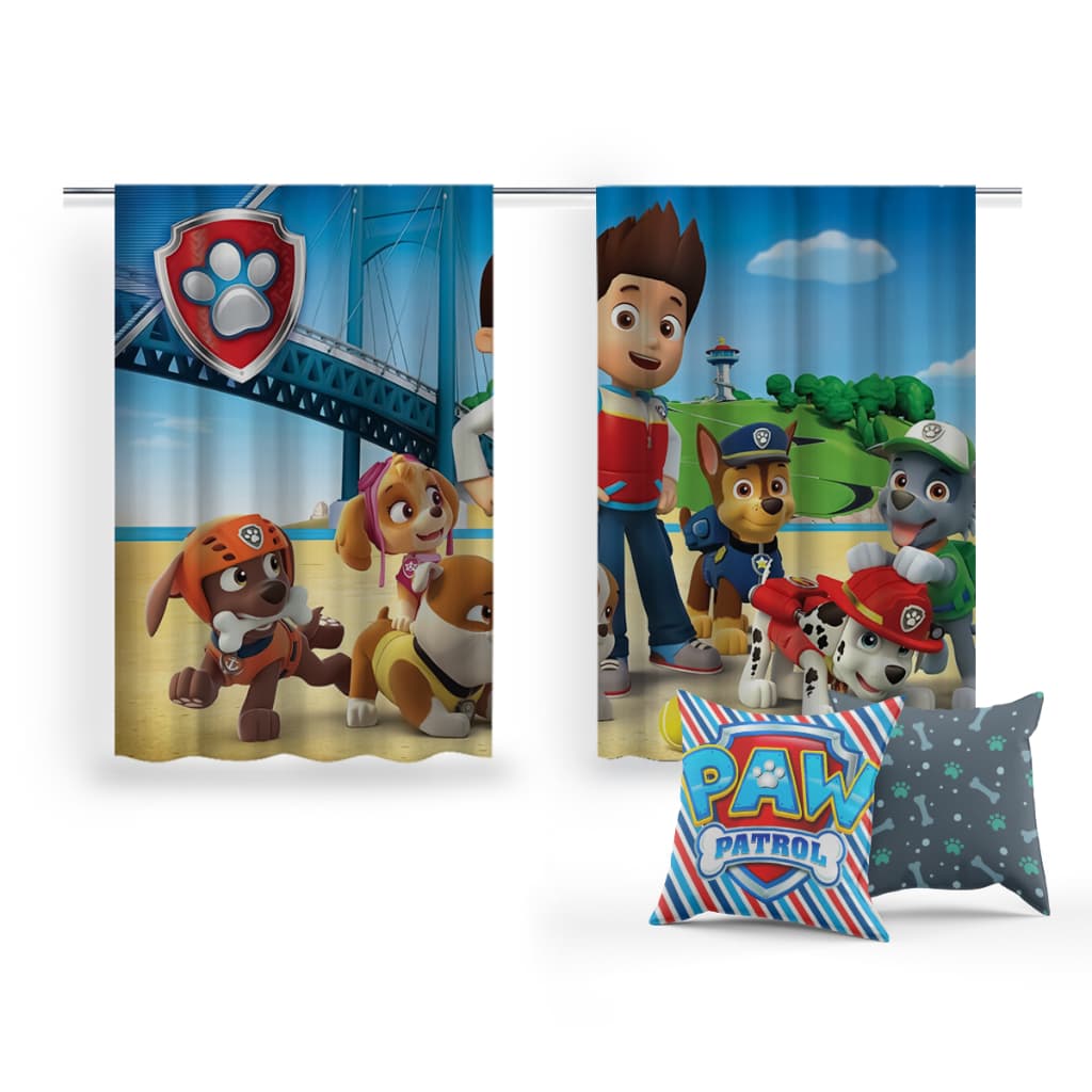 Cortina+Mimo 2 Capas Almofadas Conforto Estilo Decoração Patrlha Canin Sofá Sala Quarto Estampas Exclusivas Varias Cores
