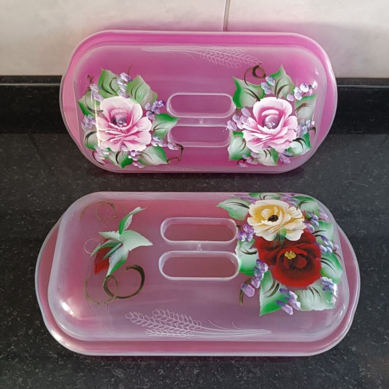 Porta pão de plástico florido | Escolha variação