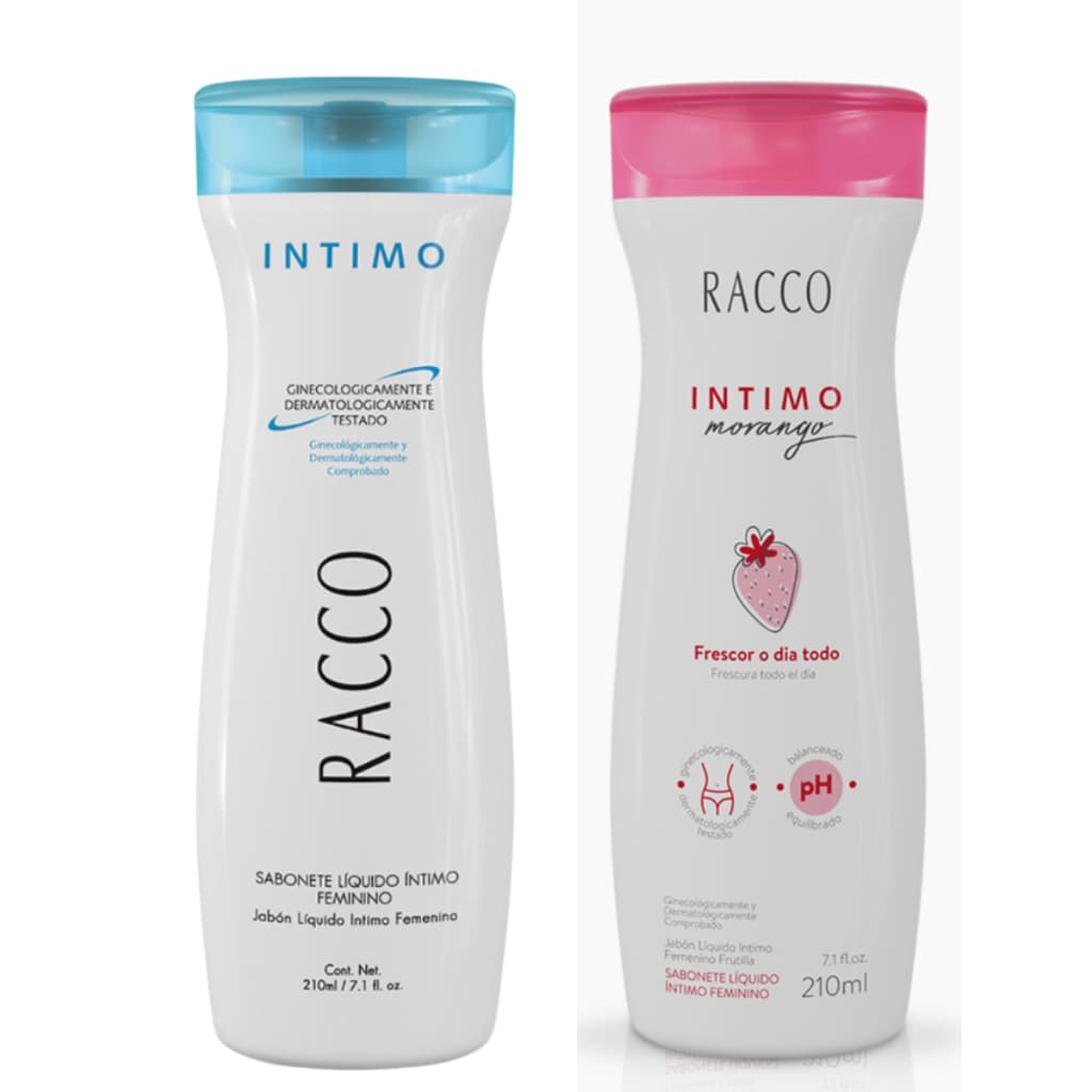 Sabonete Intimo Racco Feminino Liquido 210ml Higiene Intima Tradicional Morango Proteção Feminina