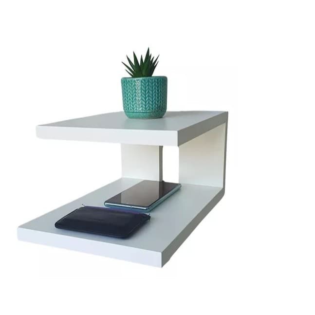 mesa cabeceira minimalista moderna mdf cor branca