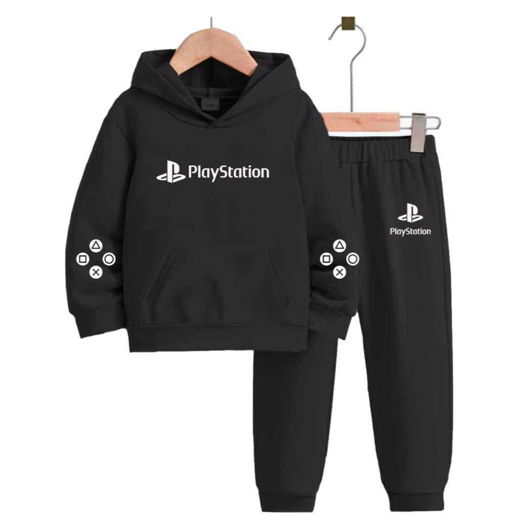 Conjunto De Moletom Infantil Playstation Agasalho De Frio Estampado Peluciado