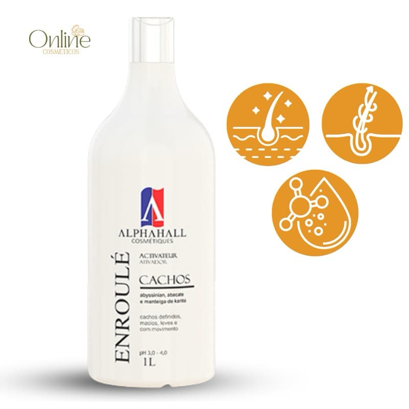 Ativador de Cachos Enroulé Tradicional 1 L (Normal) Creme de Pentear Alphahall