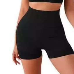 Shorts Fitness Feminino Cintura Alta Academia Levanta Bumbum Sem Costura Corrida Curto