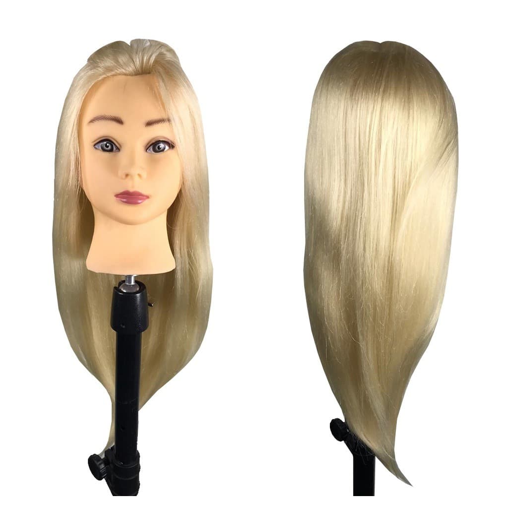Cabeça De Boneca P/ Treino Mista 70% Natural + Suporte De Mesa