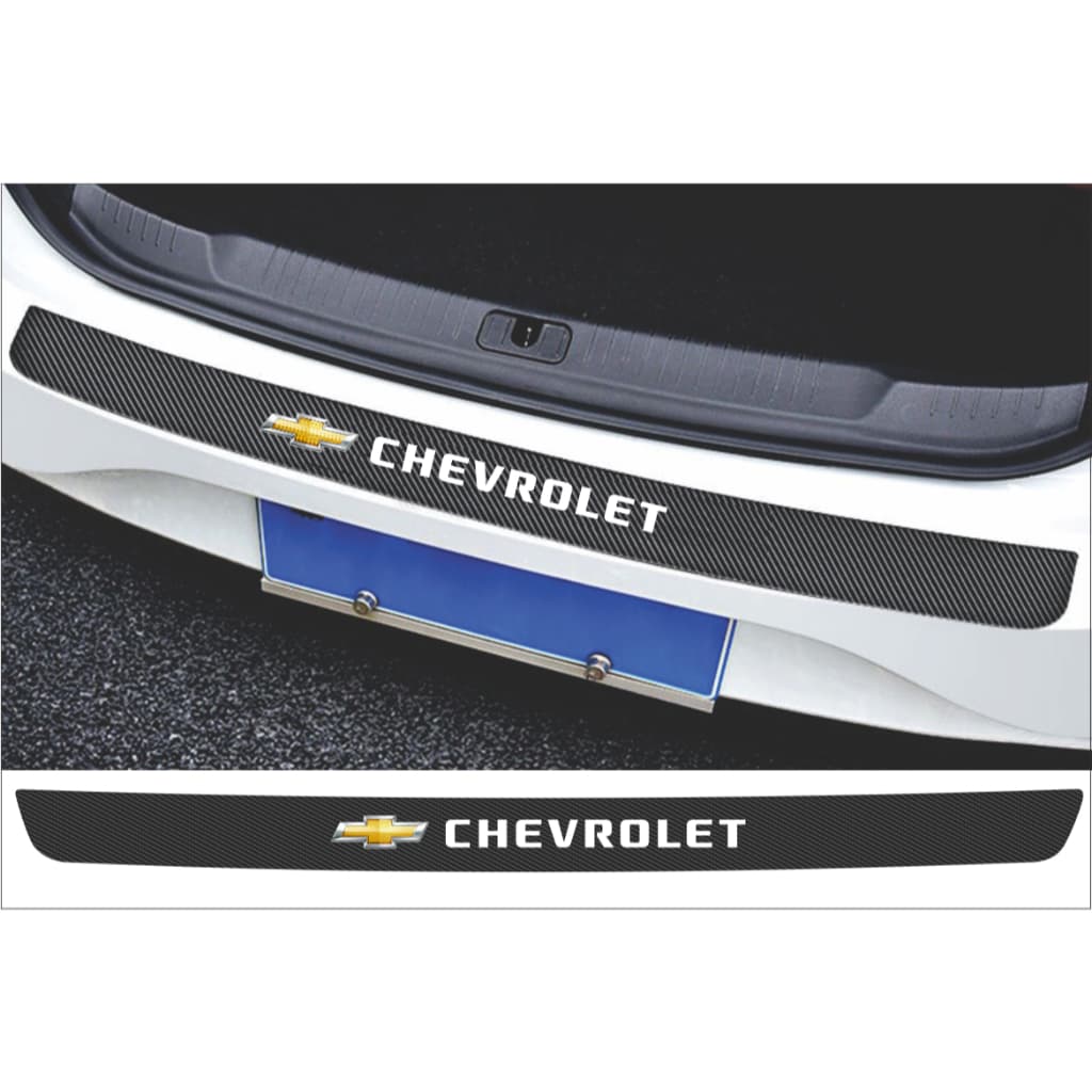 Soleira Porta Malas Chevrolet Universal Carros da Marca Soleira Adesiva Efeito Fibra de Carbono Proteção Anti risco