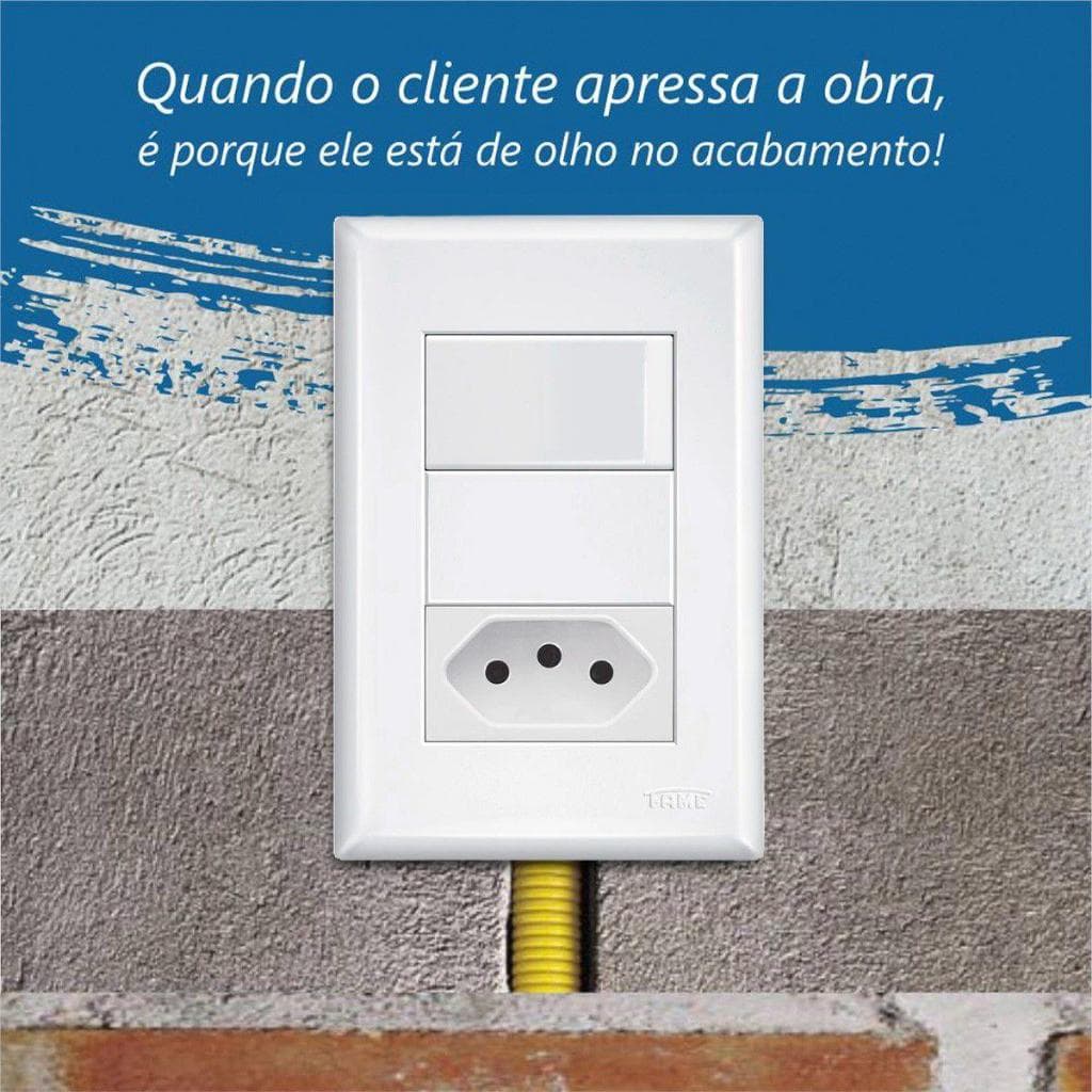 4x2 Interruptor Simples + Tomada