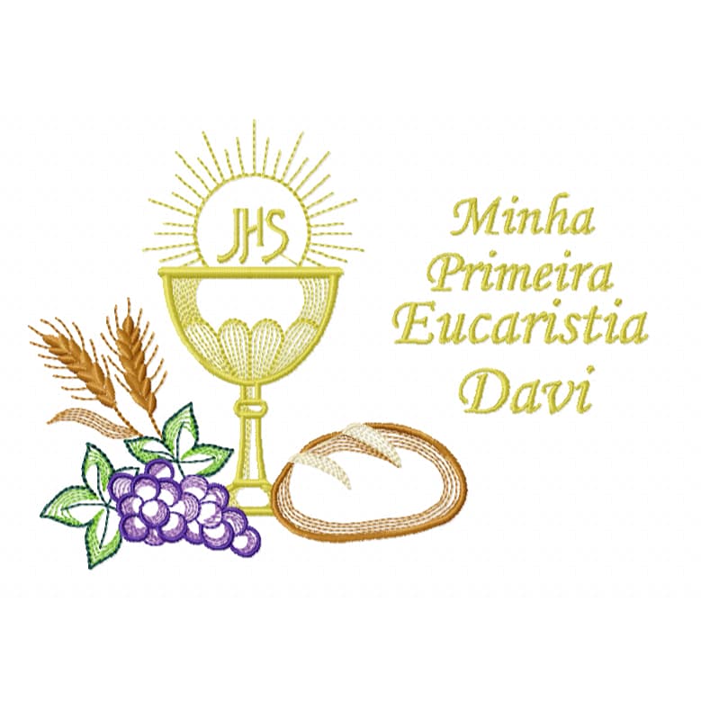 Toalha minha primeira eucaristia personalizada bordada