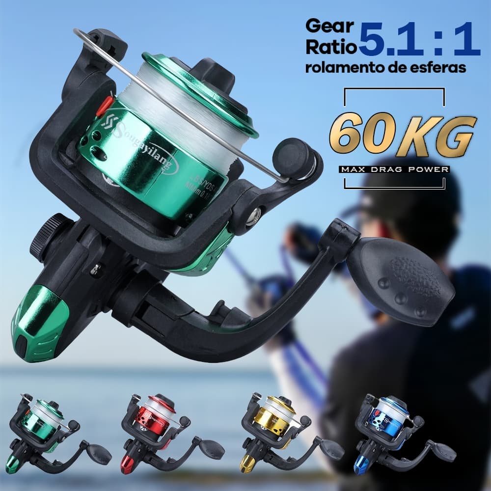 Molinete De Pesca 5.1:1 Direito Esquerdo 3 rolamentos Intercambiável pesca leve Ultralight.