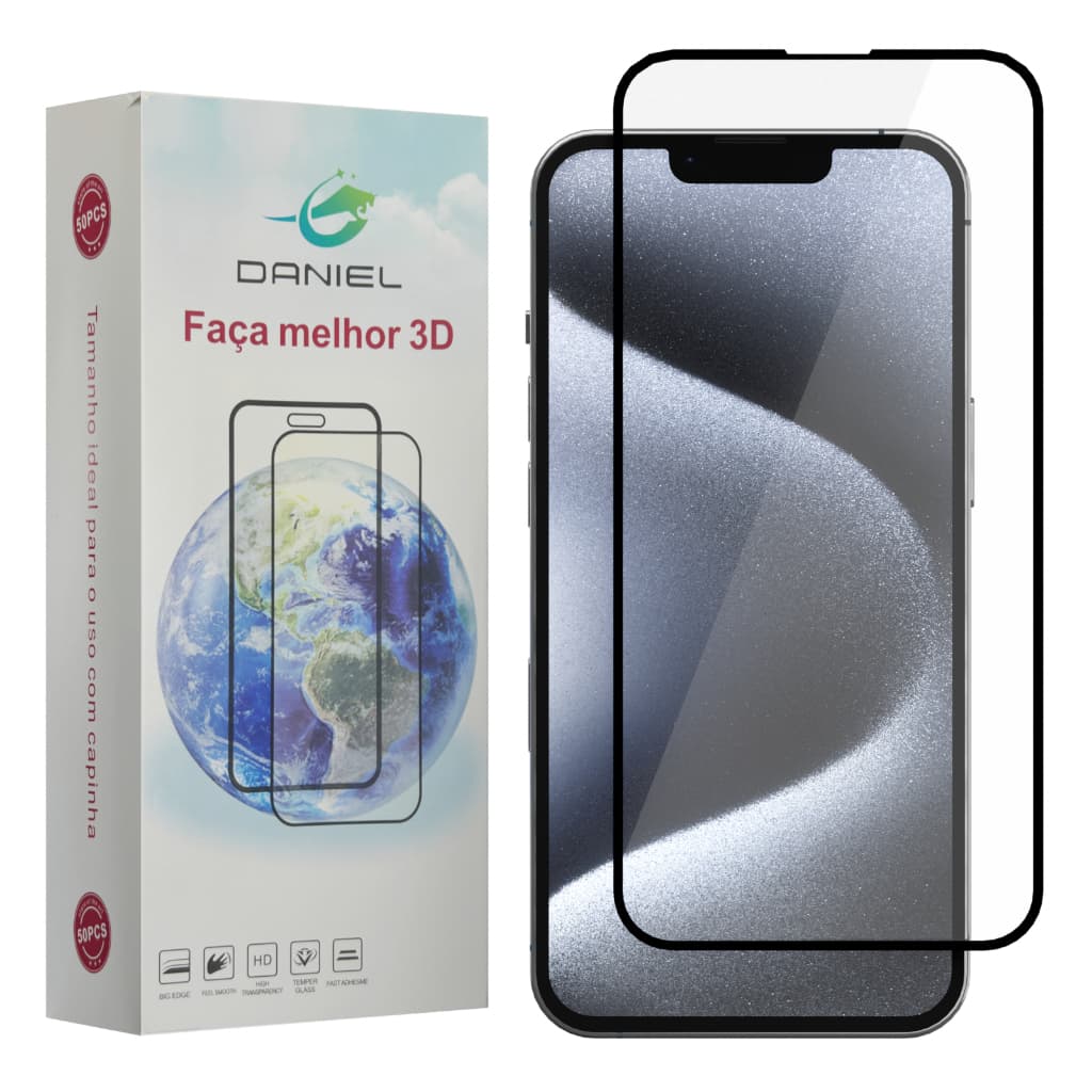 filme de vidro 3D durável para iphone 14 14 PRO 14 PRO MAX 15 15 PRO 15 PRO MAX 15 PLUS Película protetora