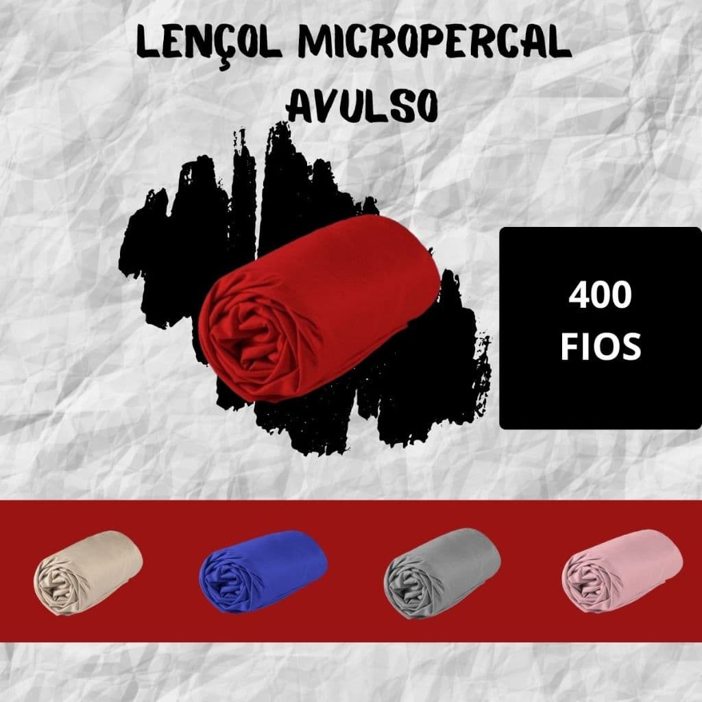 Lençol Com Elástico Avulso 400 Fios Micropercal Poliéster Liso Toque Macio