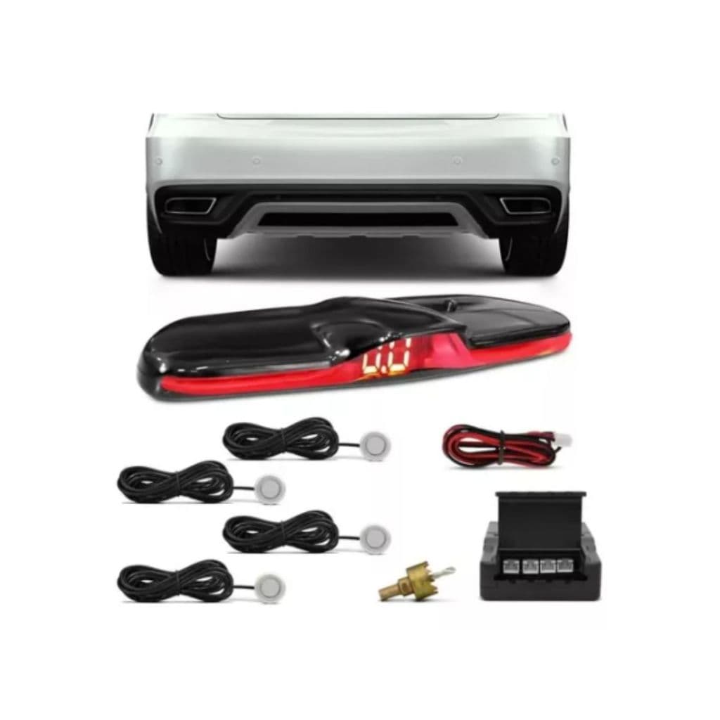Sensor De Estacionamento 4 Pontos Prata Com Display