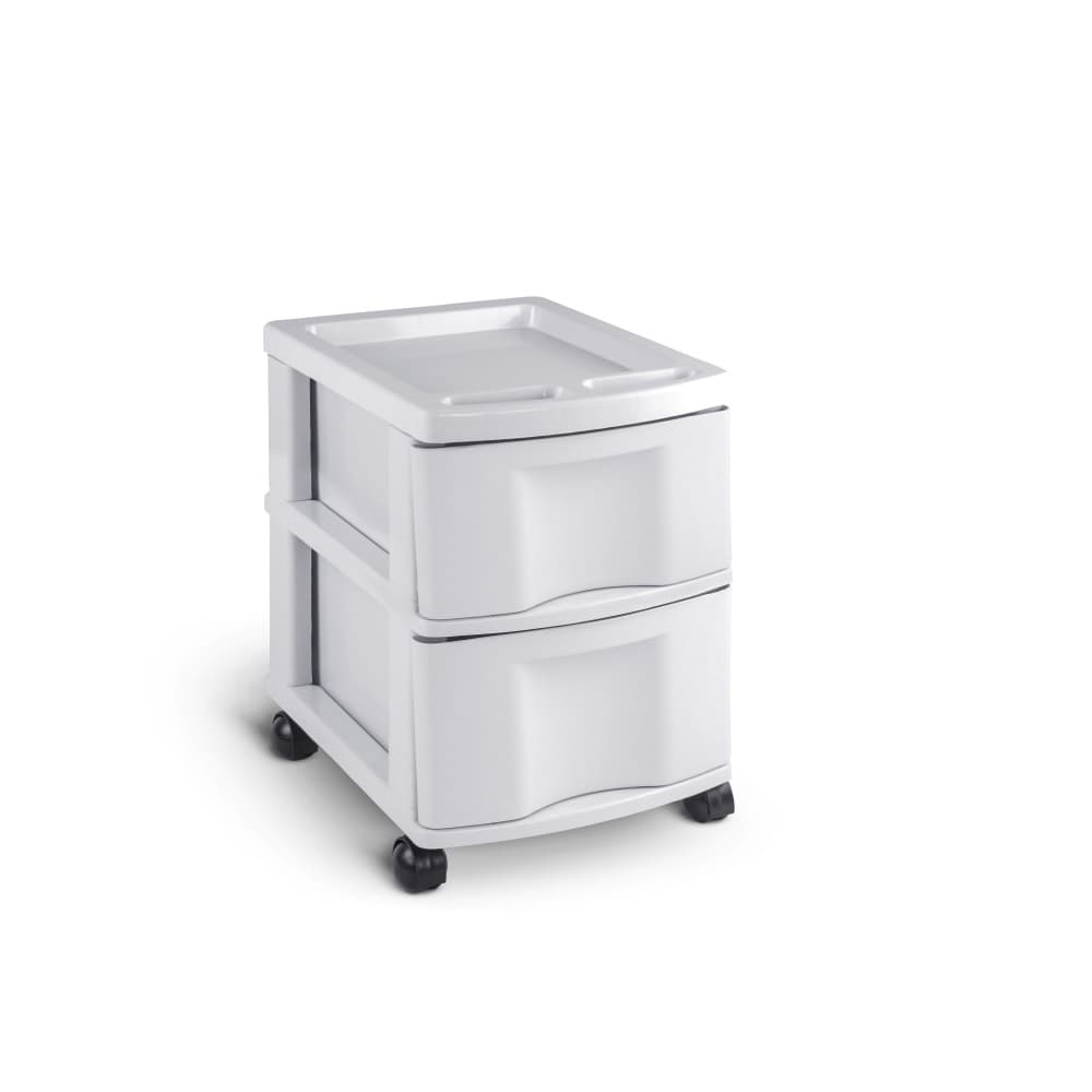 GAVETEIRO AGRAPLAST COM 2 GAVETAS GRANDES BRANCO -  REF 601