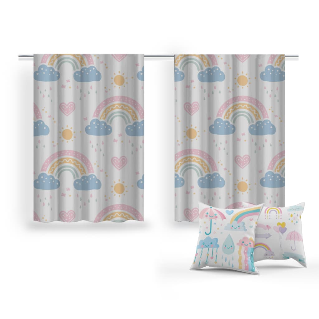 Cortina+Mimo 2 Capas Almofadas Conforto Estilo Decoração Arco Íris Sofá Sala Quarto Estampas Exclusivas Alta Qualidade Variedade Cores Almofadas Macias Elegantes Acessórios Modernos