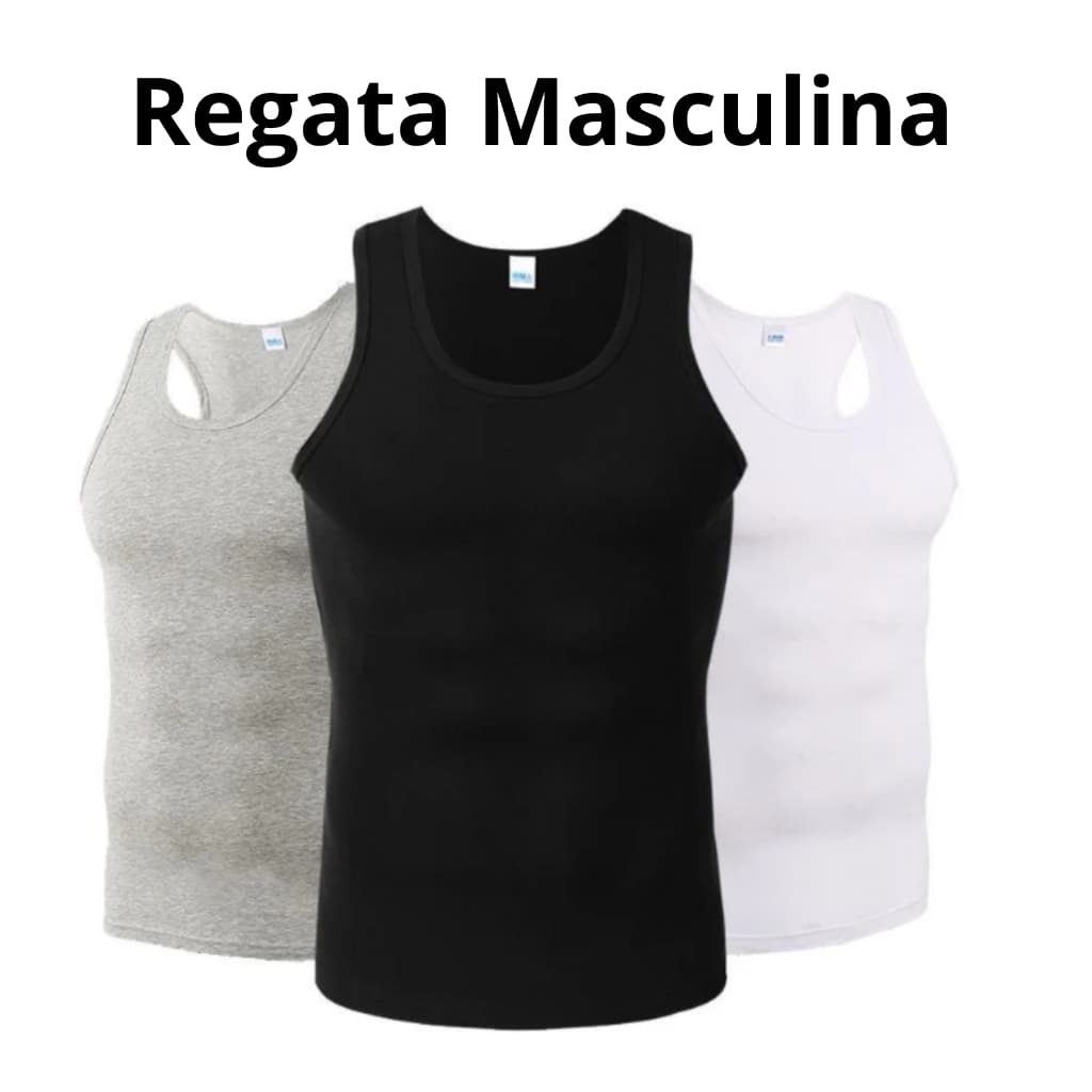 Regata  Masculina BlusaCanelada Ribana Camisa Americana Indicado para Malhar