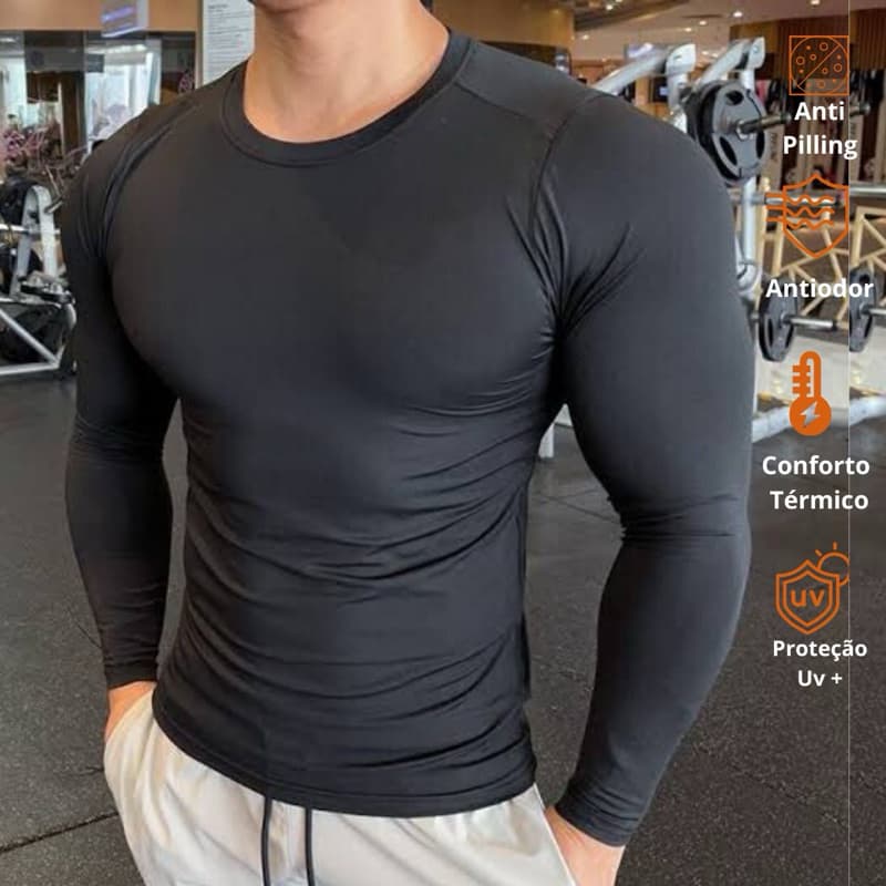 Blusa Térmica Camisa Segunda Pele Proteção Solar Fator  uv50+ Camiseta CORES VARIADAS