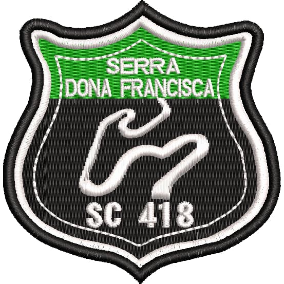 Patch Bordado Pontos Turístico Serrado Dona Francisca SC 418 Personalizado Colete Mochila Bolsa Jaqueta Jeans Motociclista Motoclube
