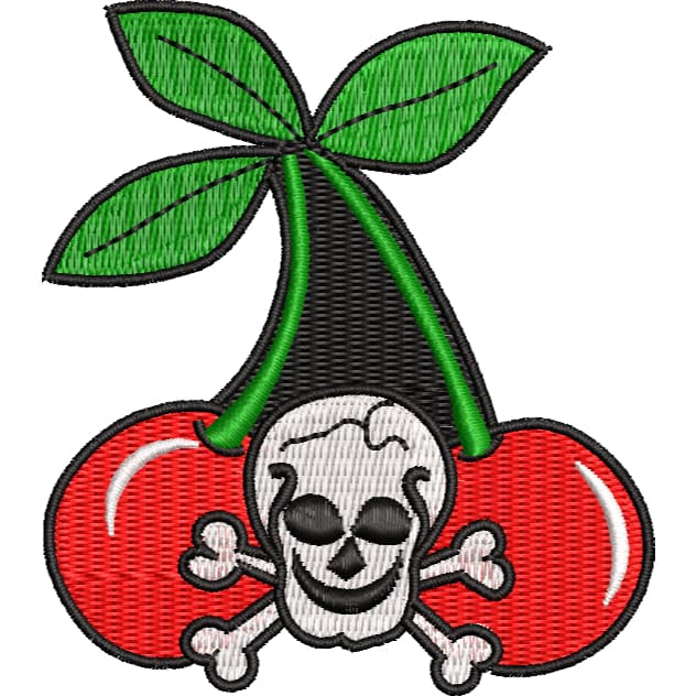 Patch Bordado Cereja Caveira Divertidos Personalizados Colete Jaqueta Bolsa Mochila Jeans Motocilcista Motoclube