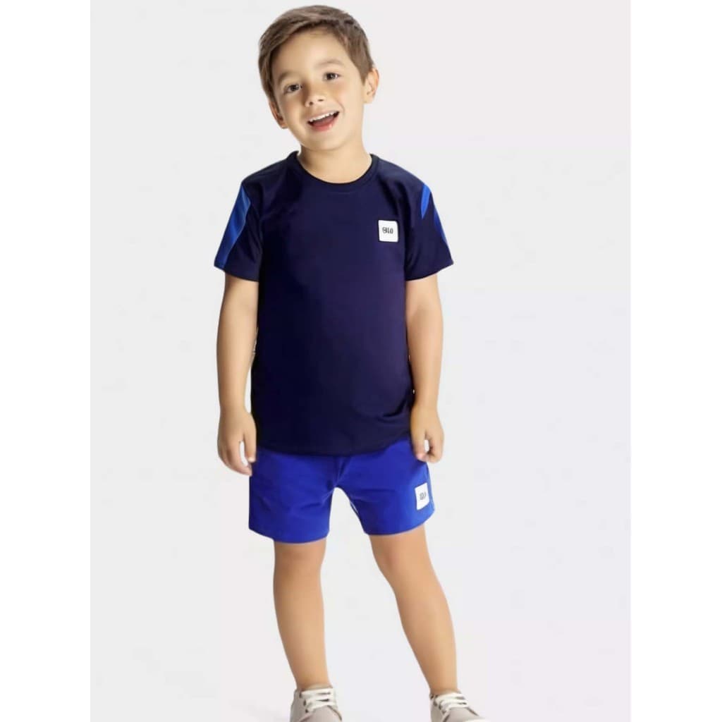 Conjunto Infantil Masculino Camiseta em Malha Dry-Fit Importada e Shorts com Cordão - Super Confortável para o Verão