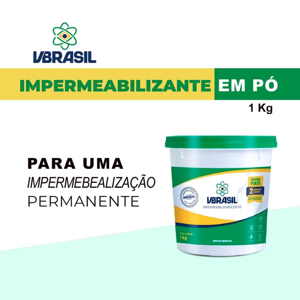 Impermeabilizante Em Pó 100% Original 1kg Vbrasil P/ Cimento Argamassa