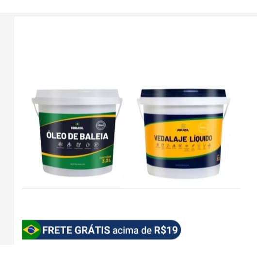 Oleo de Baleia + Veda Laje Líquido Vbrasil 3,2 Litros 100% Original
