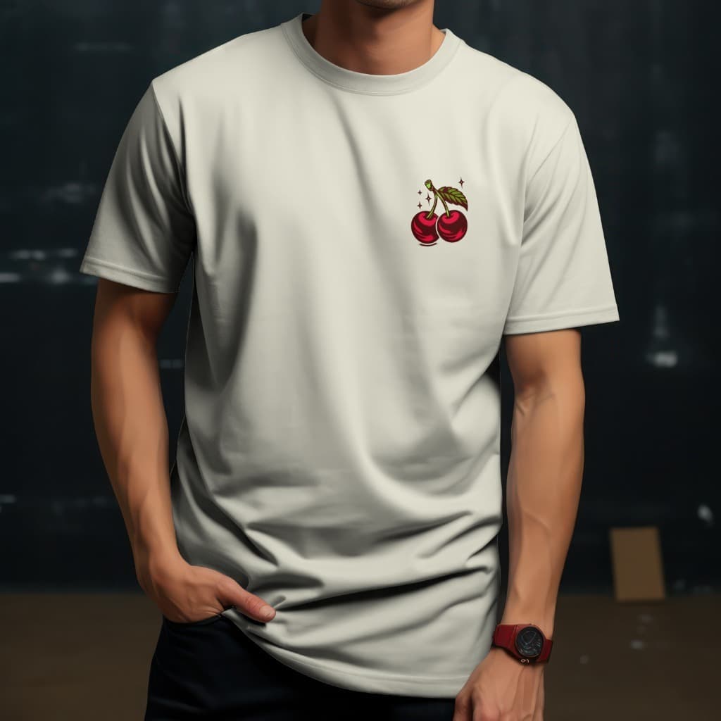 Camiseta Cereja Oversized Streetwear Camisa Unisex Cherry Basica Masculina
