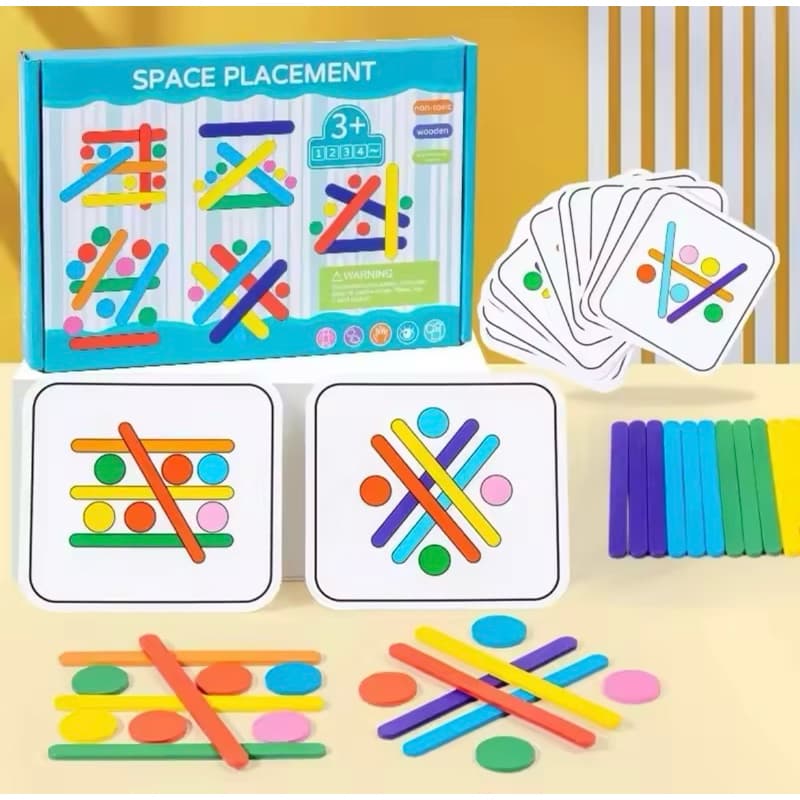 Jogo educativo infantil sequência lógica coordenação motora cores formas memória brinquedo educativo montessori madeira