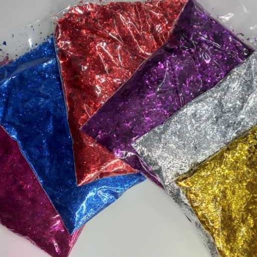 100g de Confete Picadinho para Balões Bexiga Bubble Glitter Balões Confetes Metalizado