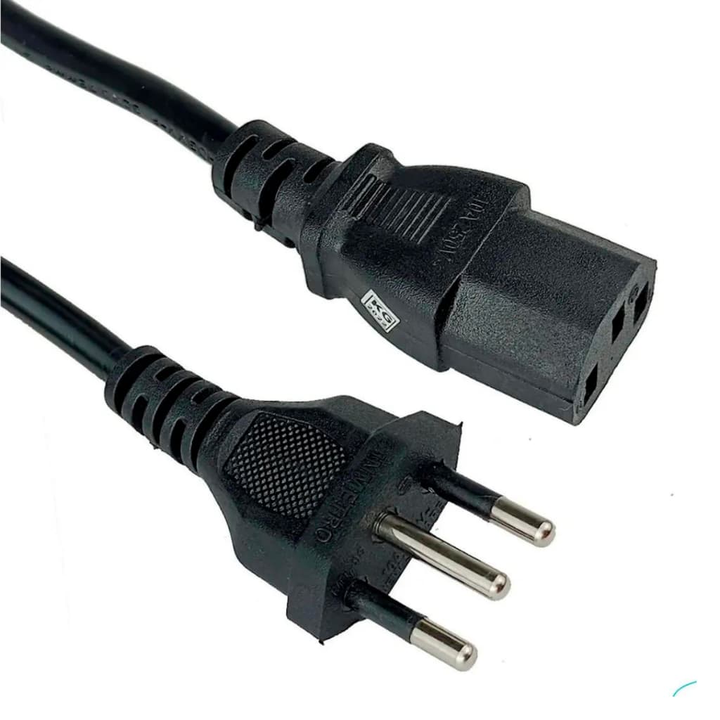 Cabo De Força Tripolar P/ Monitor E Eletrônicos E Fonte Br 110v/220v