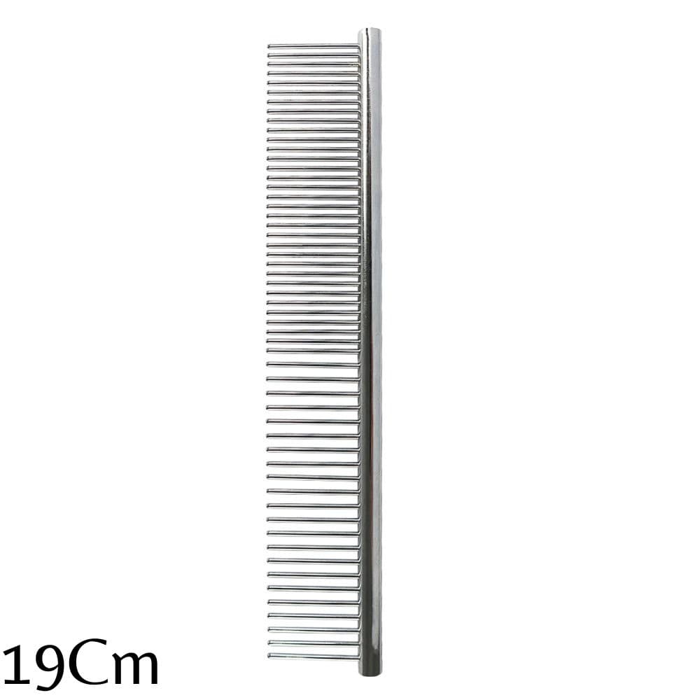 Pente Aço Inox Cães Gatos Tamanho M 19Cm Pet Pentear Pelo Desembolador Animais Banho e Tosa