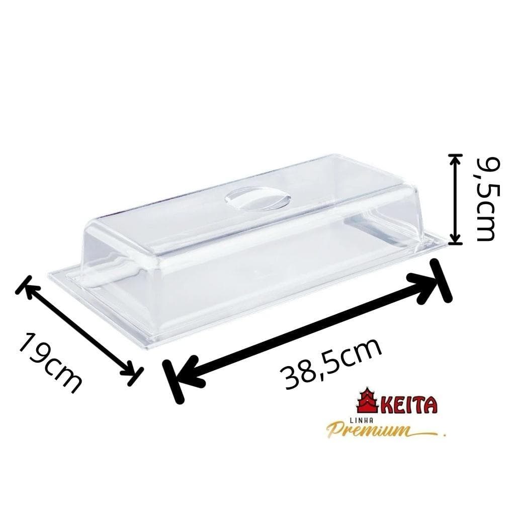 Porta Doces Pão Cristal Premium Grande – O Toque Sofisticado para Sua Cozinha 38,5x19x9,5cm