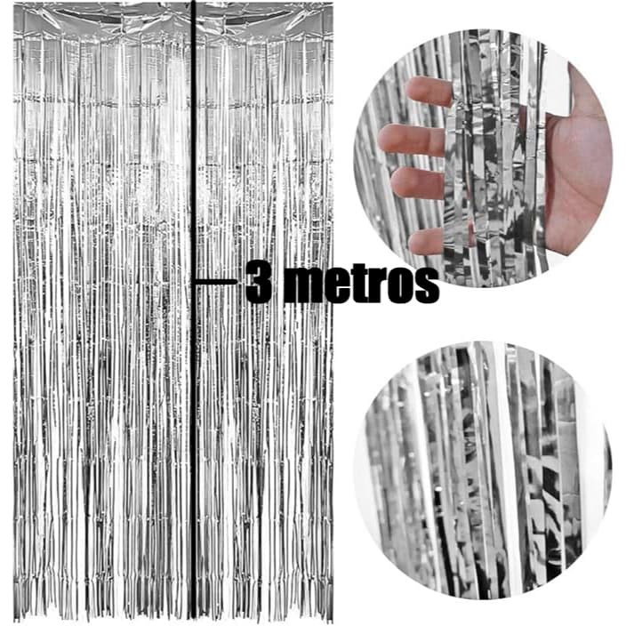 CORTINA METALIZADA 3 METROS DE ALTURA X 1 METRO DE COMP DECORAÇÃO
