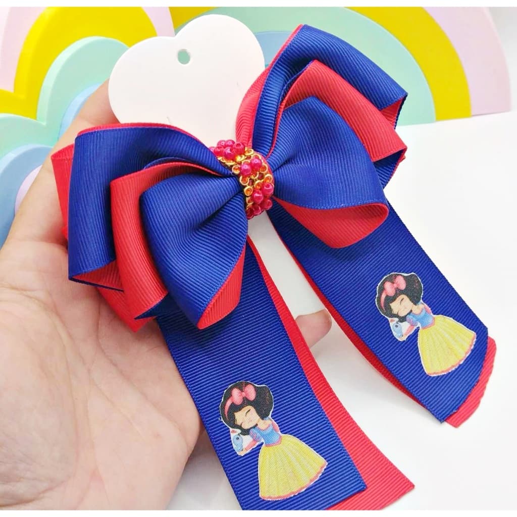 Laços para menina Presilha Laço Lara LoveLaço para meninas Laço Branca de Neve