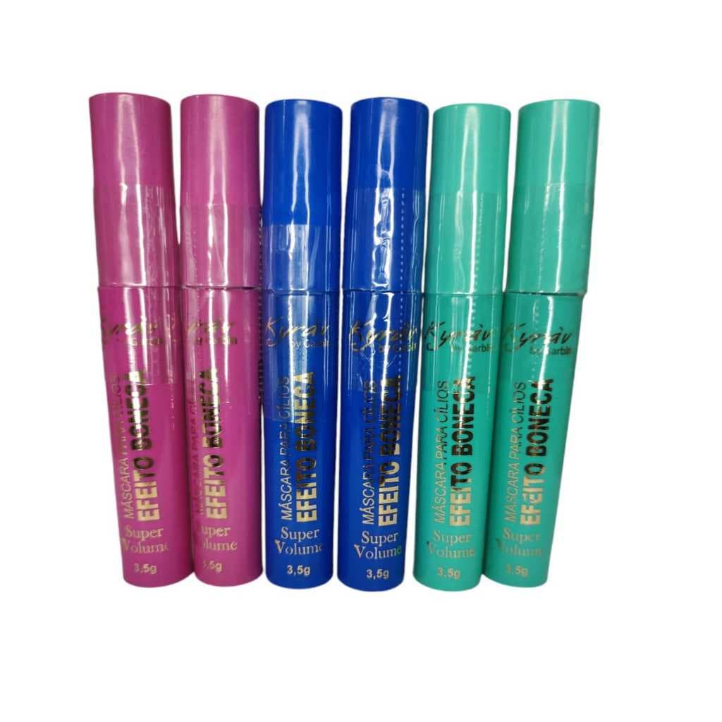 Kit 6 Máscaras para Cílios Super Volume Preta Kyrav - C.I.A