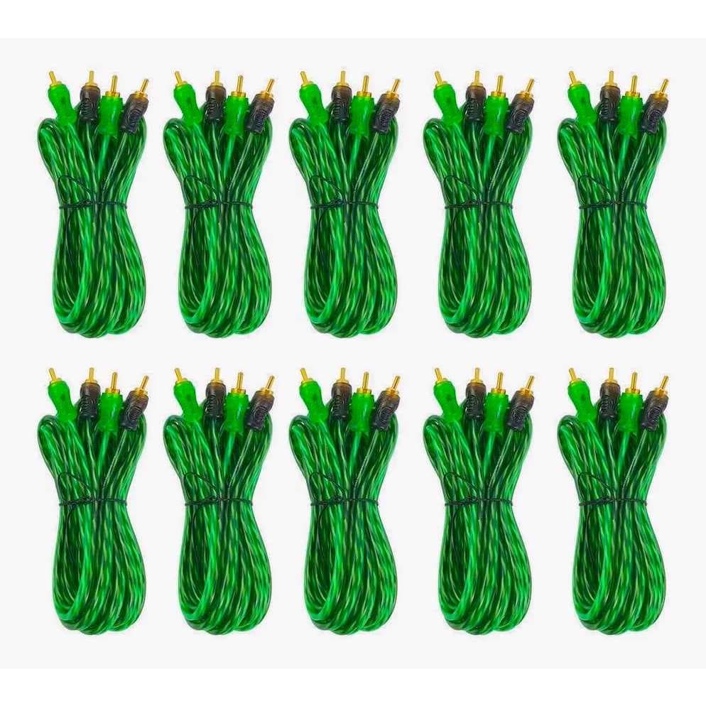 Kit 10 Cabo Rca 5 Metros 200 Pro Technoise Injetado Cinza 4mm