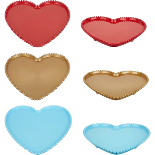 2 Bandeja Coração 25x25 Cm Decoração De Festas, Várias Cores
